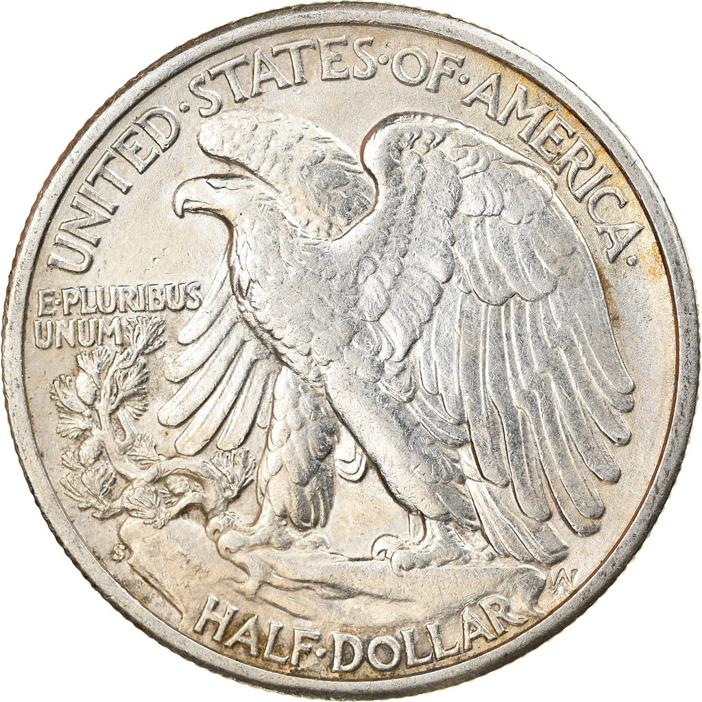 Coin, United States, Walking Liberty Half Dollar, Half Dollar, 1945, U.S. Mint