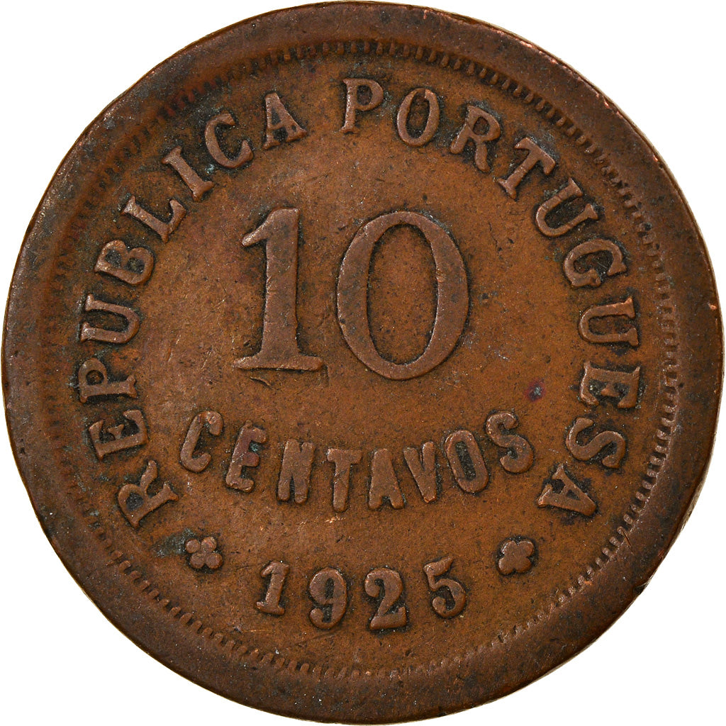 Coin, Portugal, 10 Centavos, 1925, VF(20-25), Bronze, KM:573