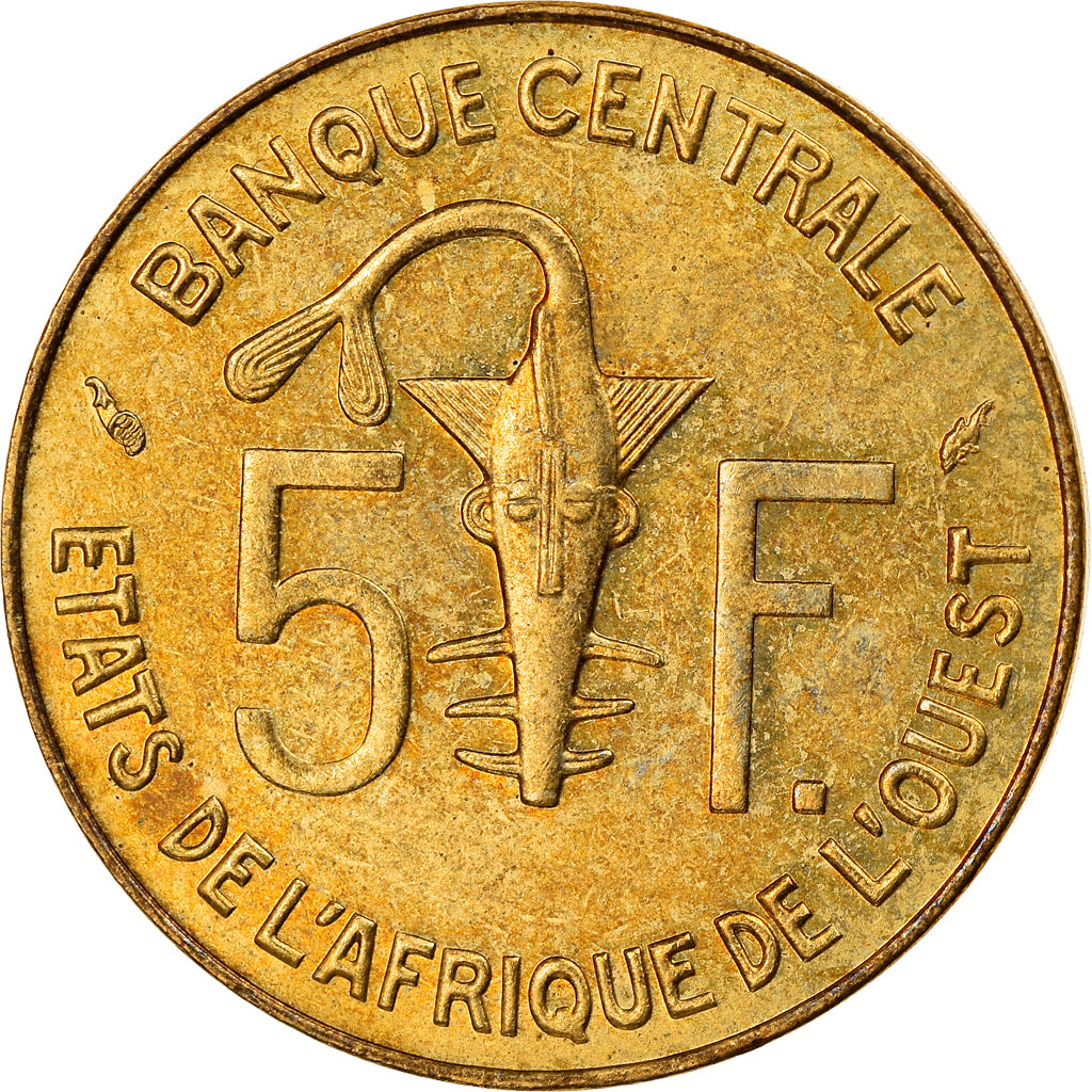 Munten, West Afrikaanse Staten, 5 Francs, 1986, ZF, Aluminum-Nickel-Bronze