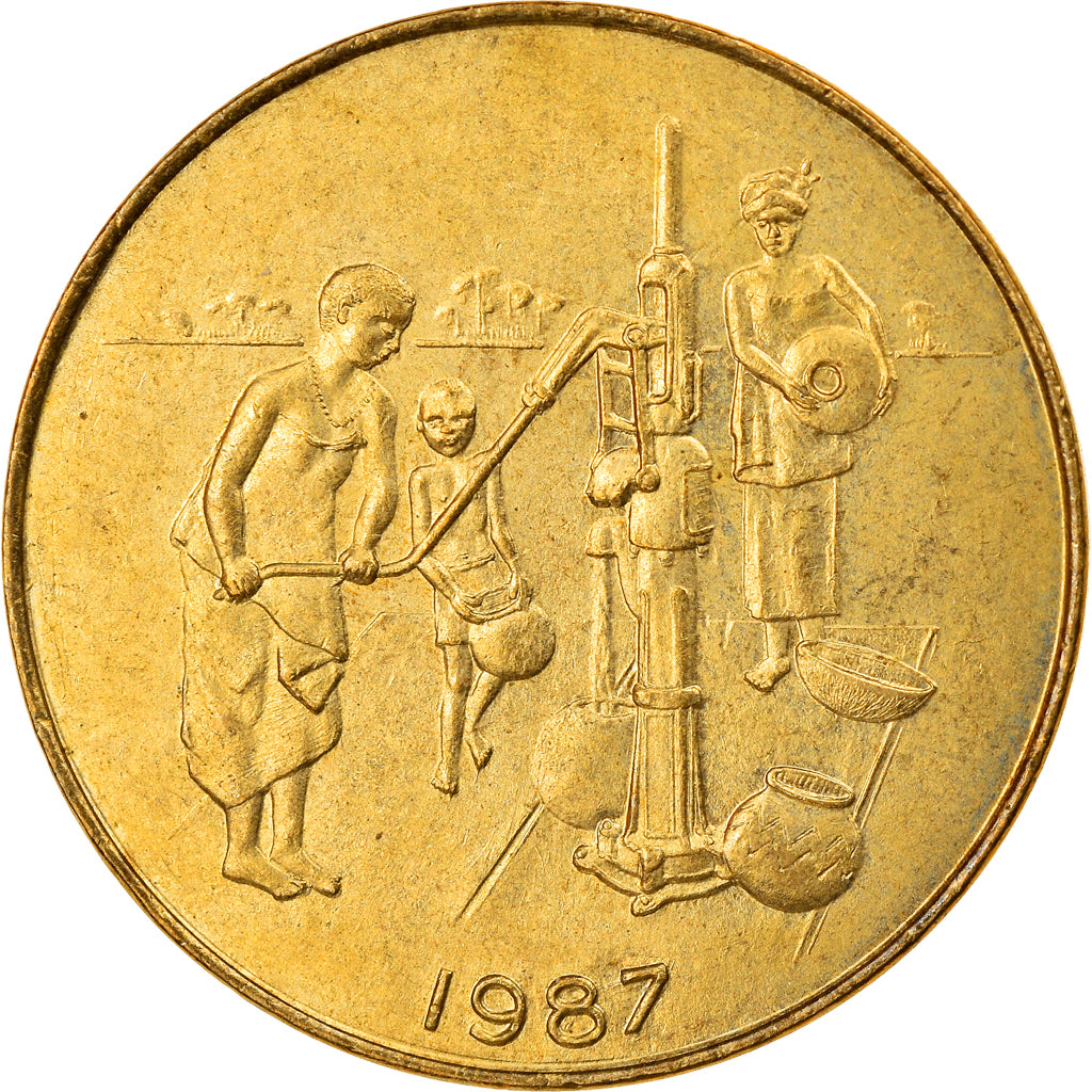 Munten, West Afrikaanse Staten, 10 Francs, 1987, ZF, Aluminum-Bronze, KM:10