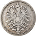 Moneda, ALEMANIA - IMPERIO, Wilhelm I, Mark, 1881, Berlin, BC+, Plata, KM:7
