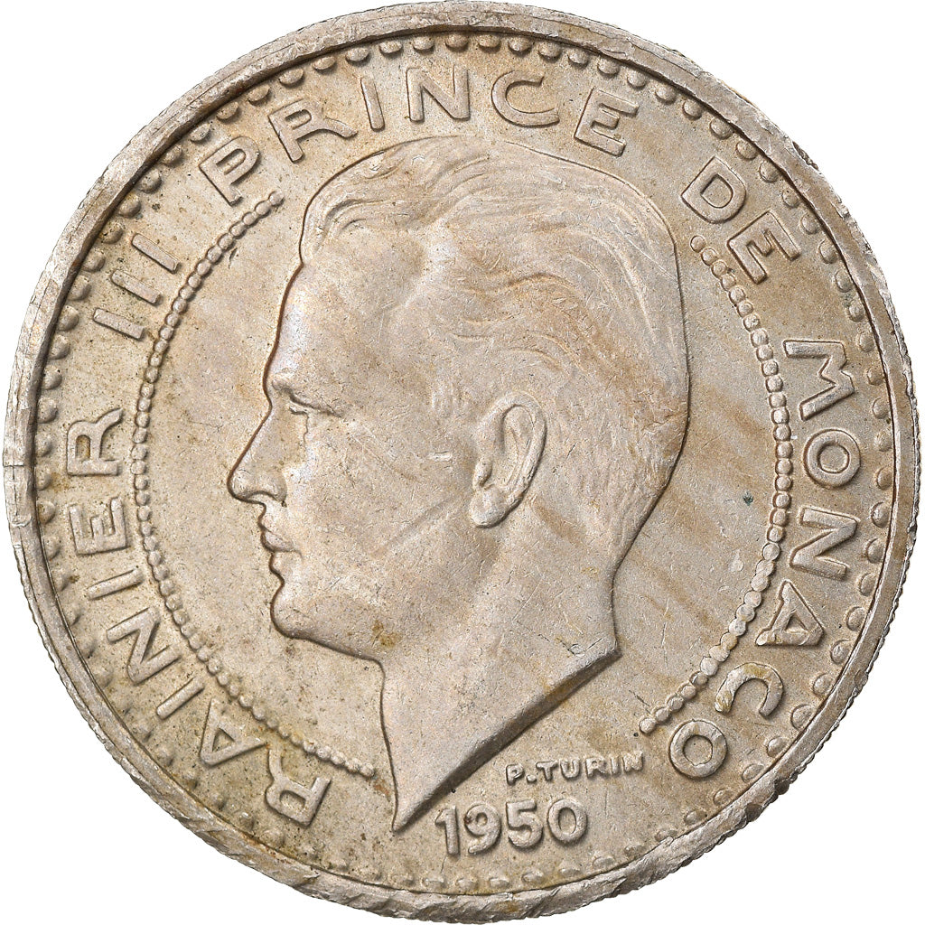 Moneda, Mónaco, Rainier III, 100 Francs, Cent, 1950, MBC, Cobre - níquel