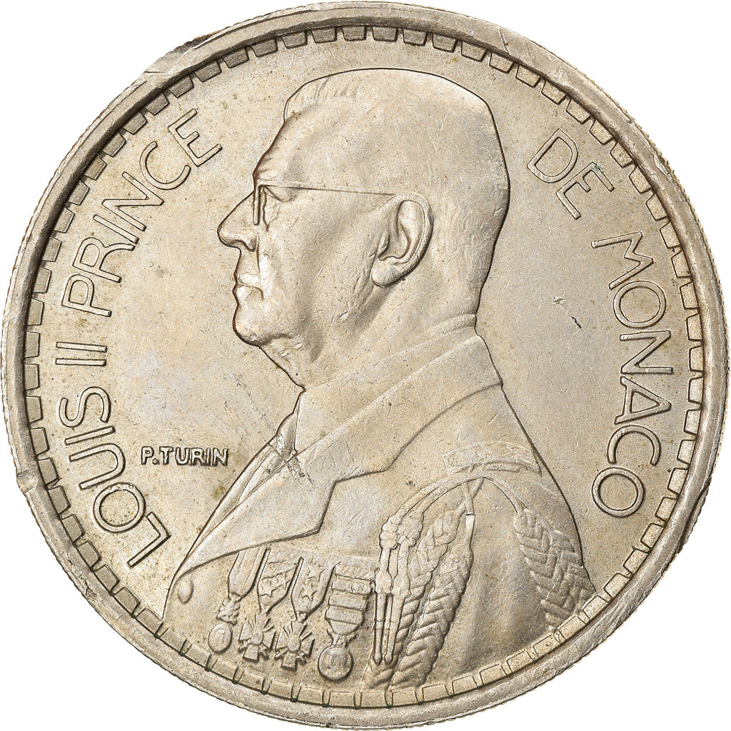 Monaco, Louis II, 20 Francs, Vingt, 1947, Poissy, BB, Rame-nichel, KM:124