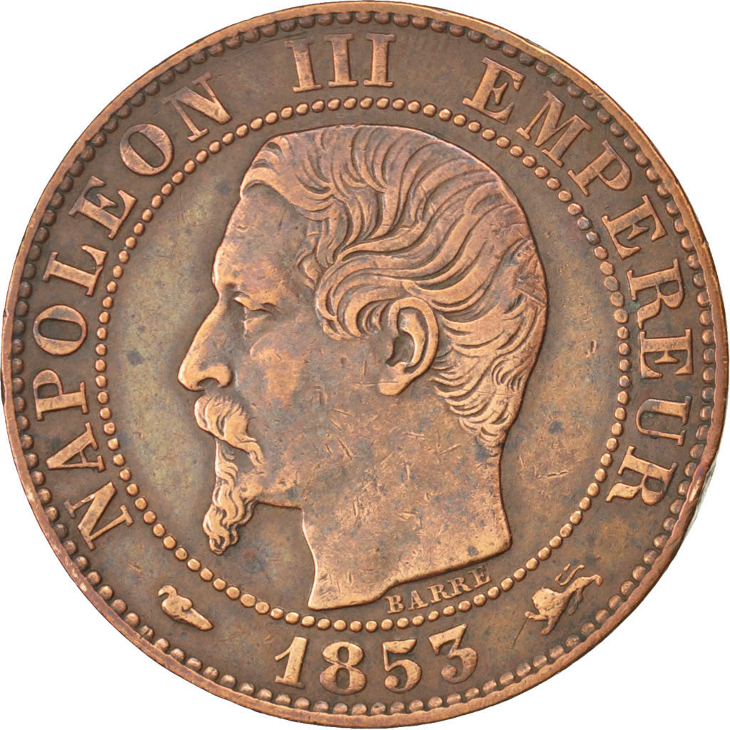Second Empire, 5 Centimes Napoléon III tête nue 1853 D, KM 777.4