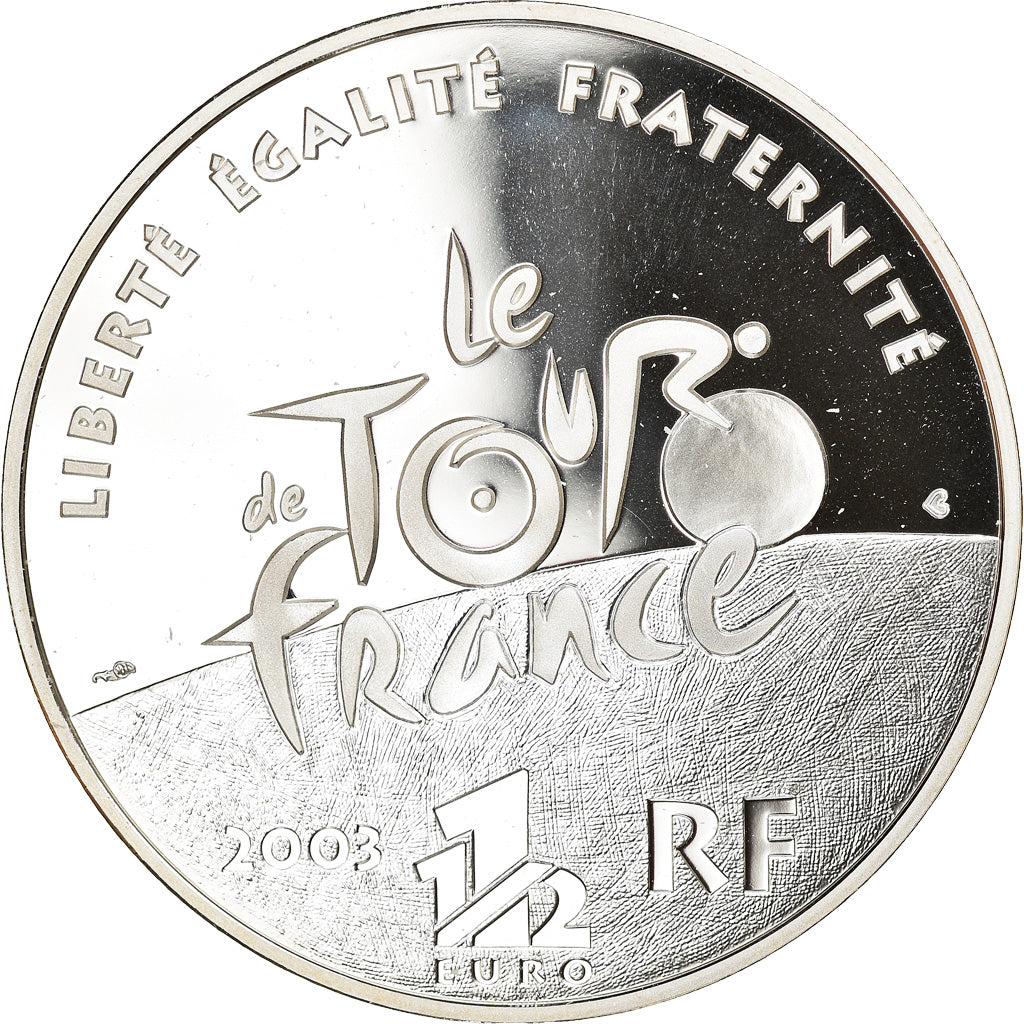 França, 1-1/2 Euro, Tour de France, 2003, Paris, BE, MS(65-70), Prata, KM:1325