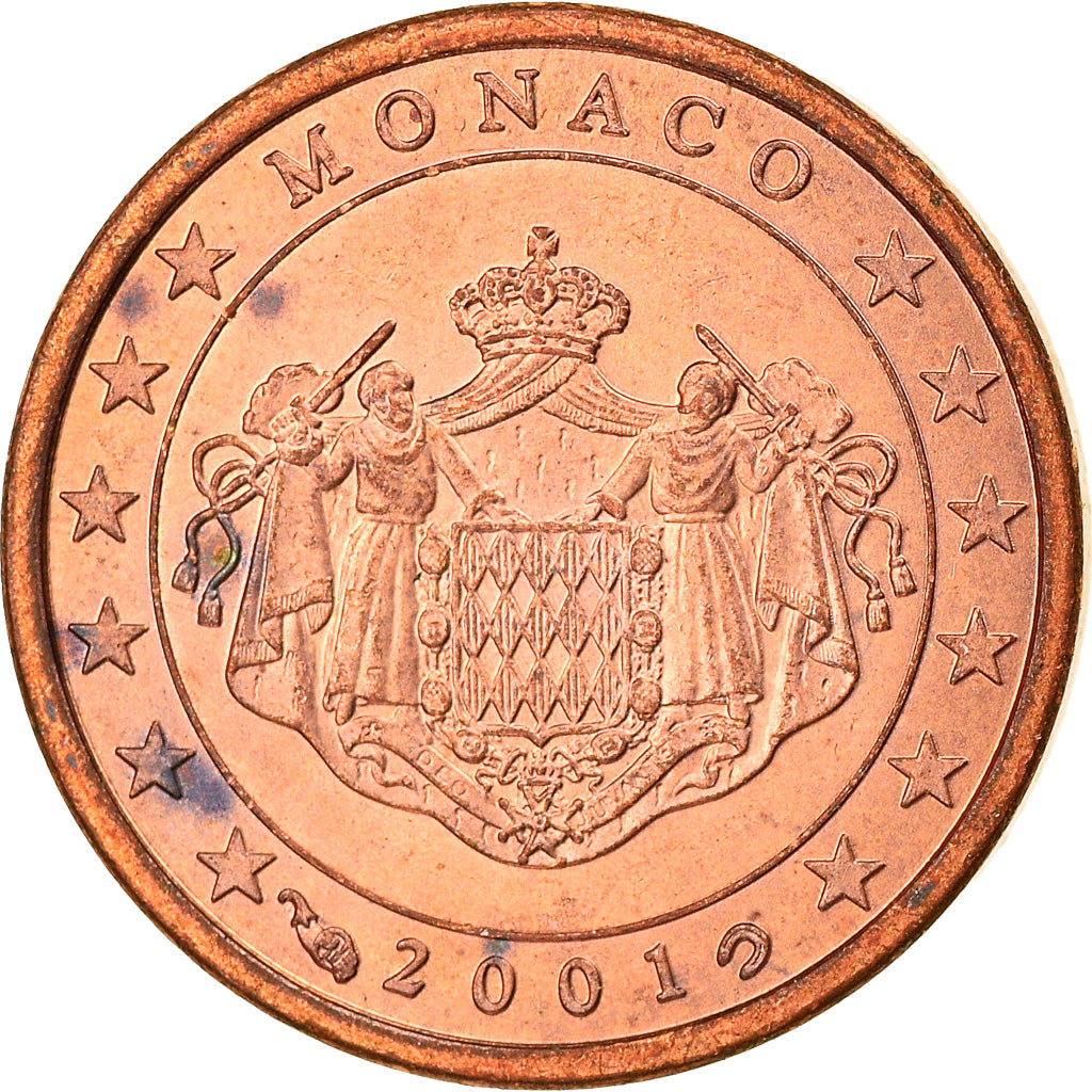Monaco, Euro Cent, 2001, Paris, UNC-, Copper Plated Steel, KM:167