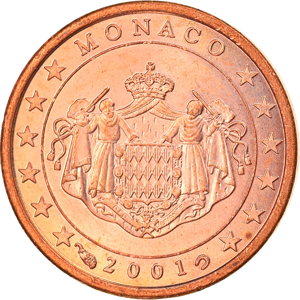 Monaco, Euro Cent, 2001, Paris, MS(63), Copper Plated Steel, KM:167