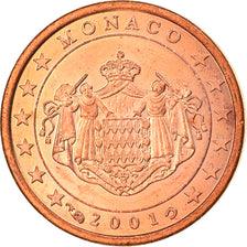 Monaco, Euro Cent, 2001, Paris, MS(63), Copper Plated Steel, KM:167