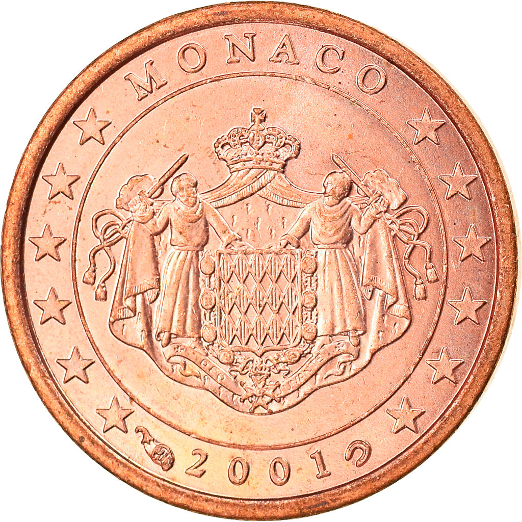 Monaco, Euro Cent, 2001, Paris, SPL, Acciaio placcato rame, KM:167