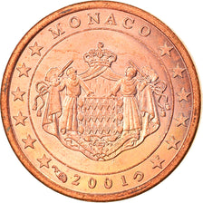 Monaco, Euro Cent, 2001, Paris, MS(63), Copper Plated Steel, KM:167