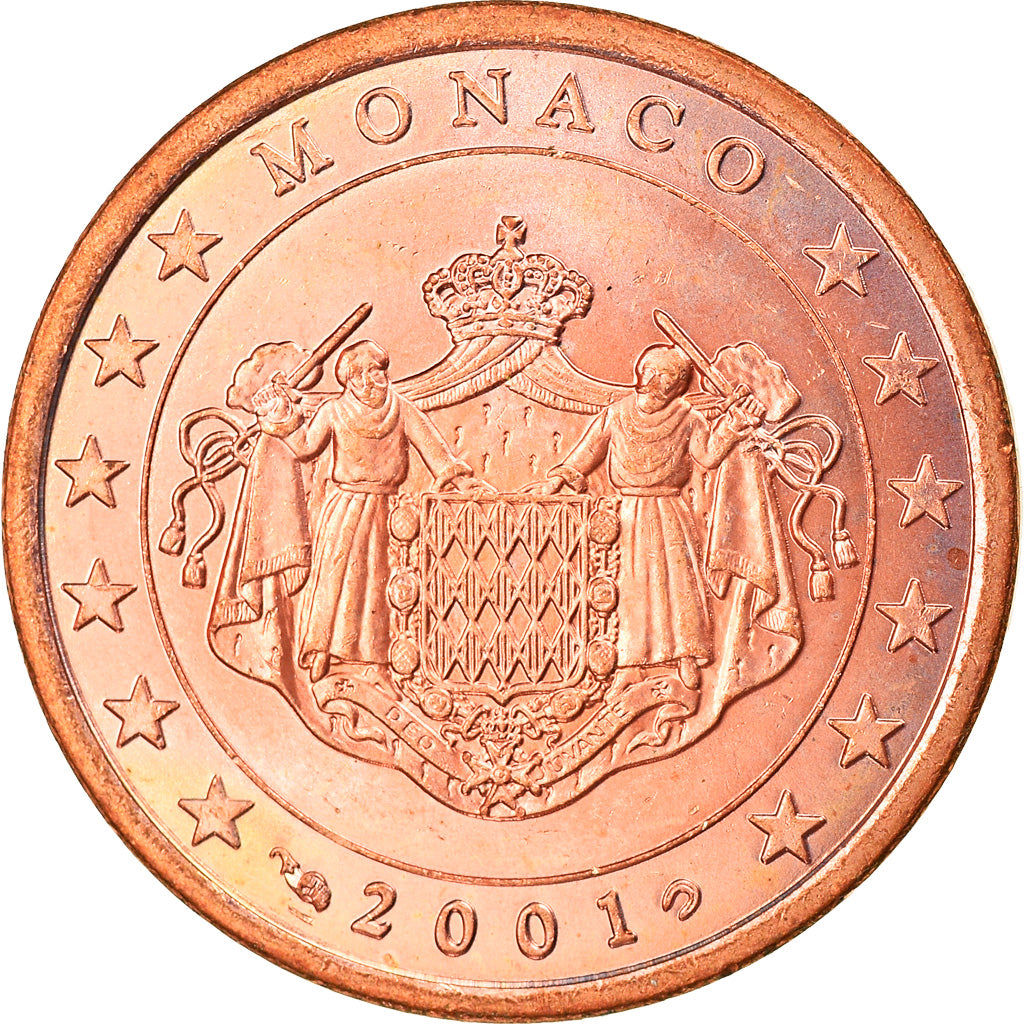 Monaco, 5 Euro Cent, 2001, Paris, MS(63), Copper Plated Steel, KM:169