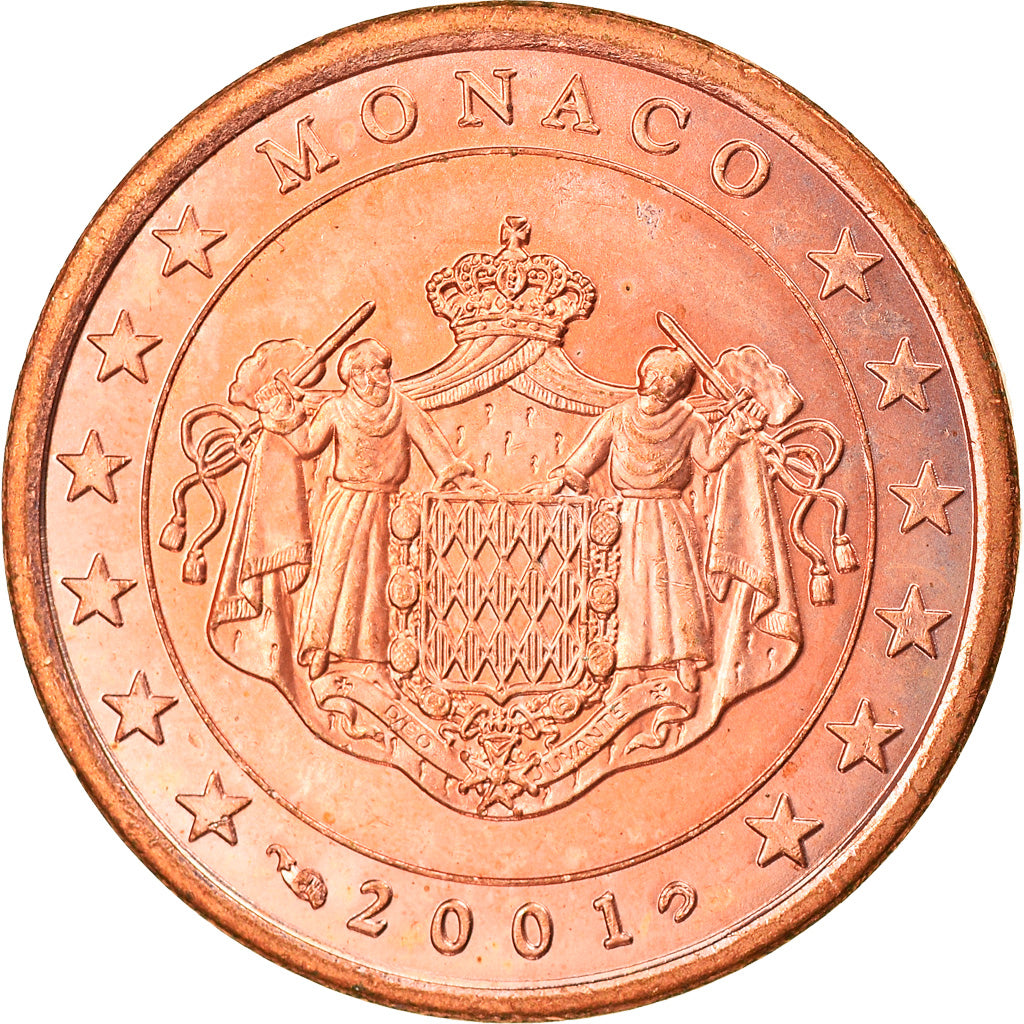 Monaco, 5 Euro Cent, 2001, Paris, MS(63), Copper Plated Steel, KM:169
