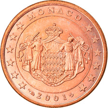 Monaco, 5 Euro Cent, 2001, Paris, MS(63), Copper Plated Steel, KM:169