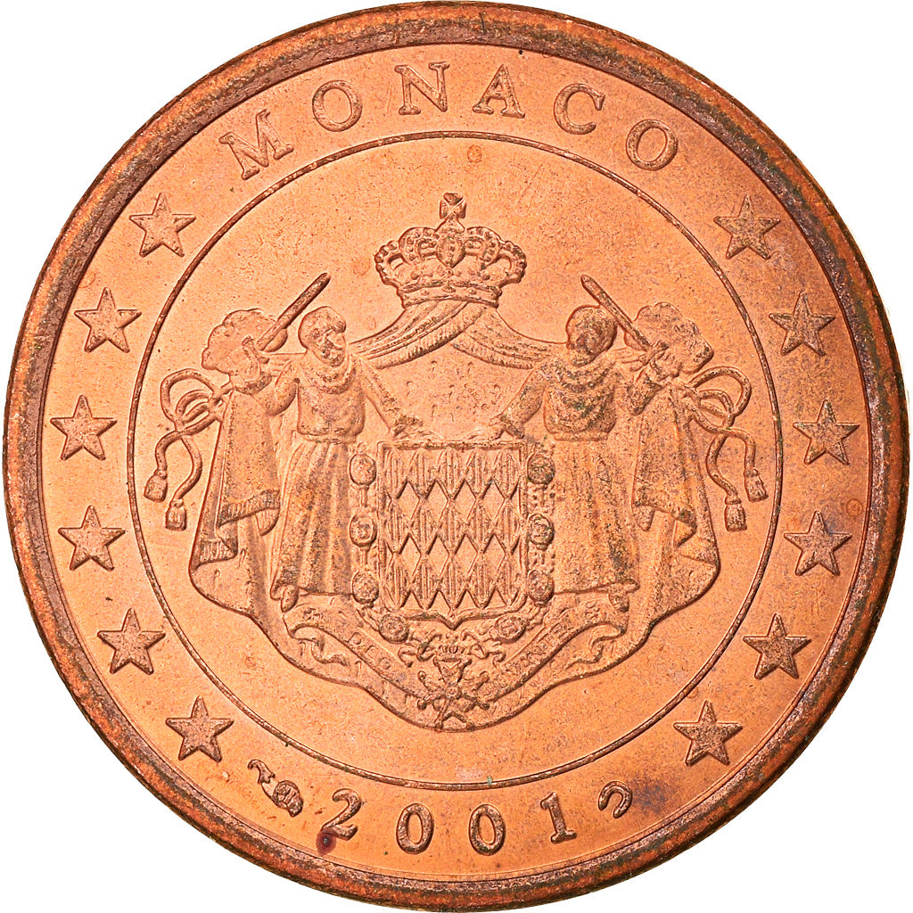 Monaco, 5 Euro Cent, 2001, Paris, MS(63), Copper Plated Steel, KM:169