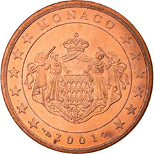 Monaco, 5 Euro Cent, 2001, Paris, MS(63), Copper Plated Steel, KM:169