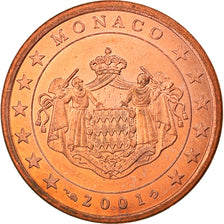 Monaco, 5 Euro Cent, 2001, Paris, MS(63), Copper Plated Steel, KM:169