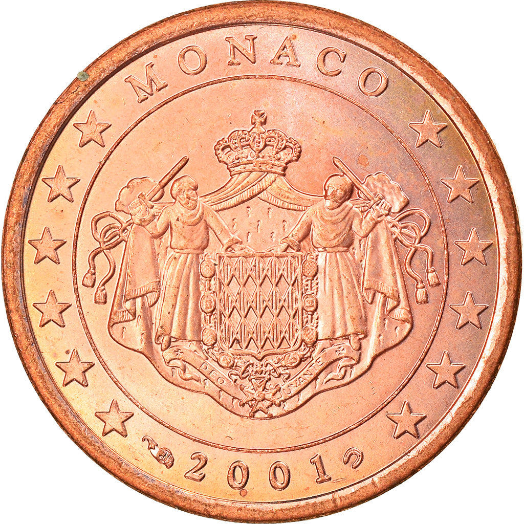Monaco, 5 Euro Cent, 2001, Paris, MS(63), Copper Plated Steel, KM:169