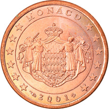 Monaco, 5 Euro Cent, 2001, Paris, MS(63), Copper Plated Steel, KM:169