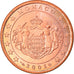 Monaco, 5 Euro Cent, 2001, Paris, MS(63), Copper Plated Steel, KM:169