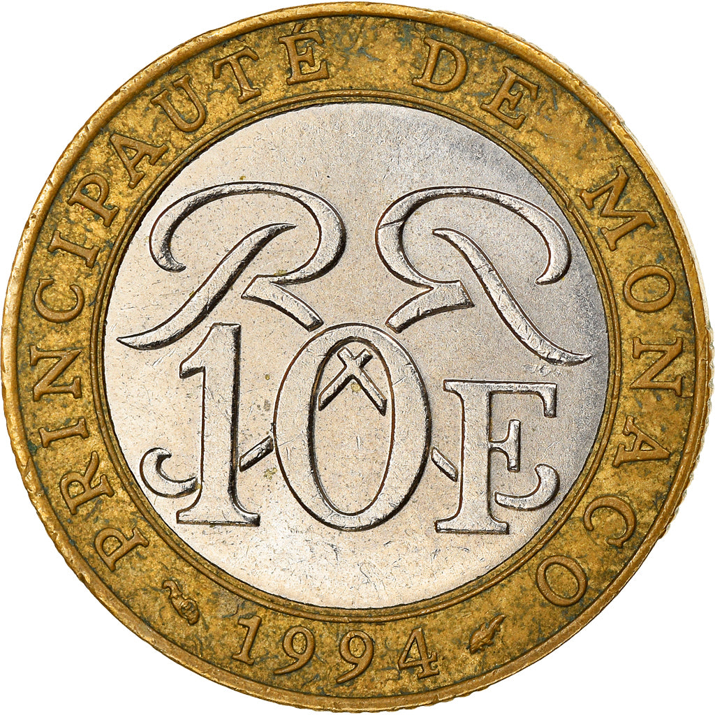 Moneta, Monaco, Rainier III, 10 Francs, 1994, SPL-, Bi-metallico, KM:163