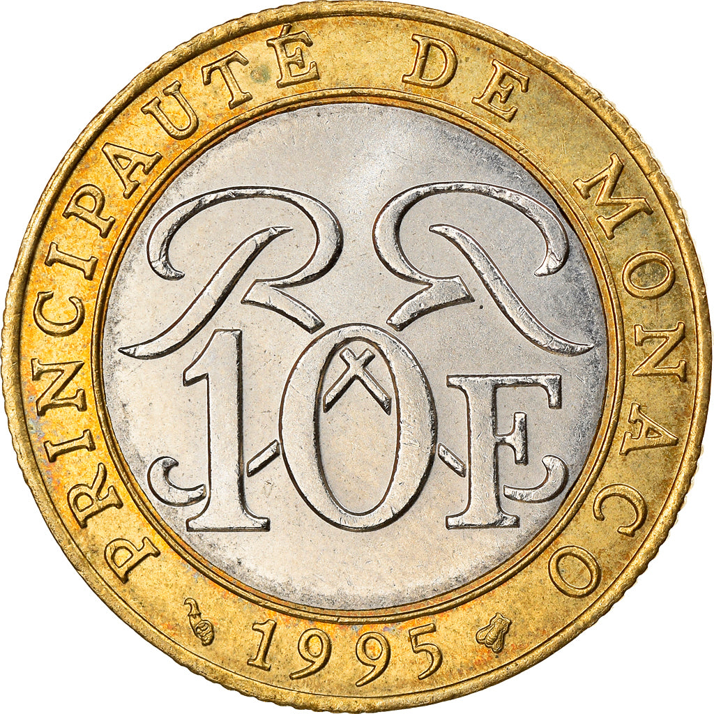 Monnaie, Monaco, Rainier III, 10 Francs, 1995, SUP, Bi-Metallic, Gadoury:MC 160