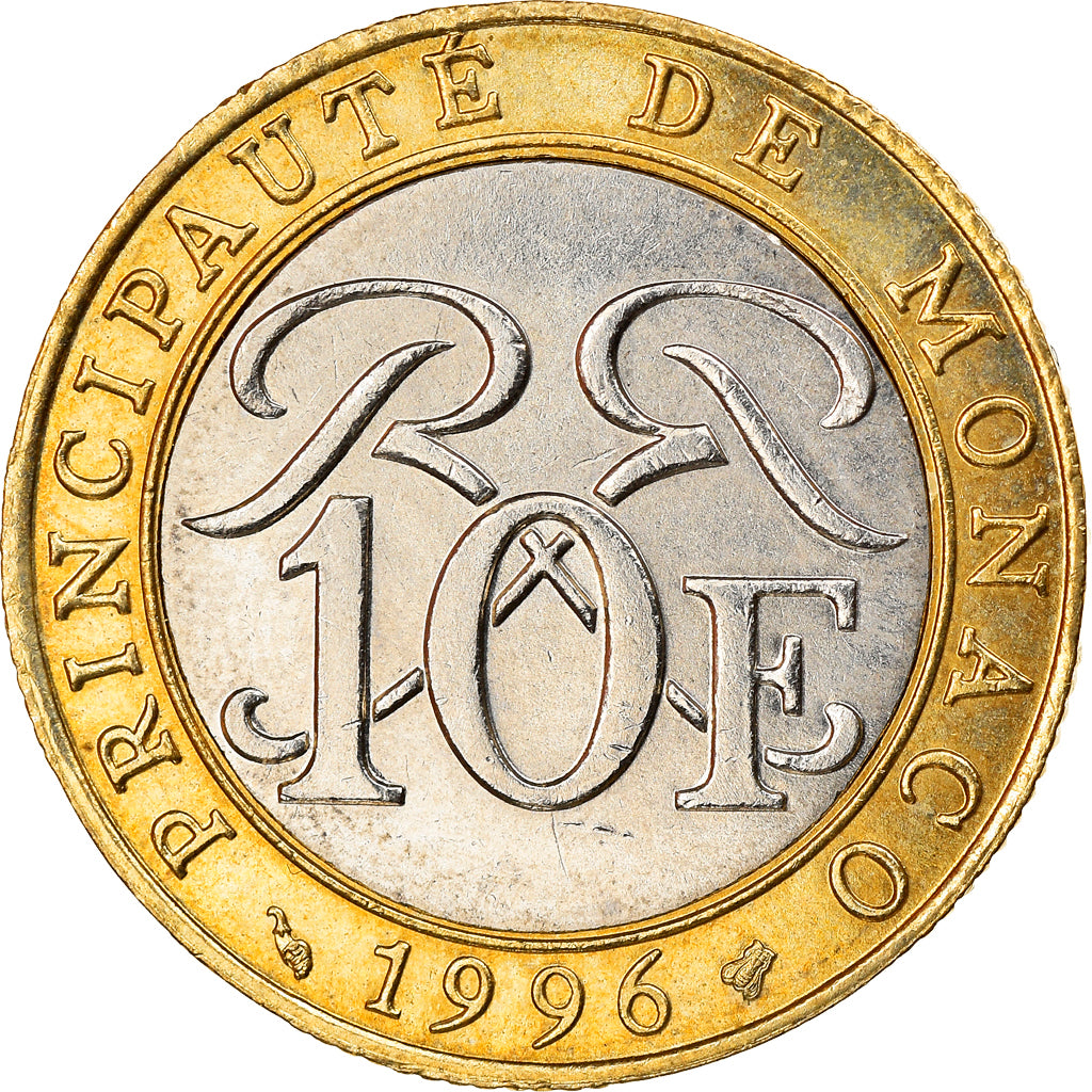 Monnaie, Monaco, Rainier III, 10 Francs, 1996, SUP, Bi-Metallic, Gadoury:MC 160