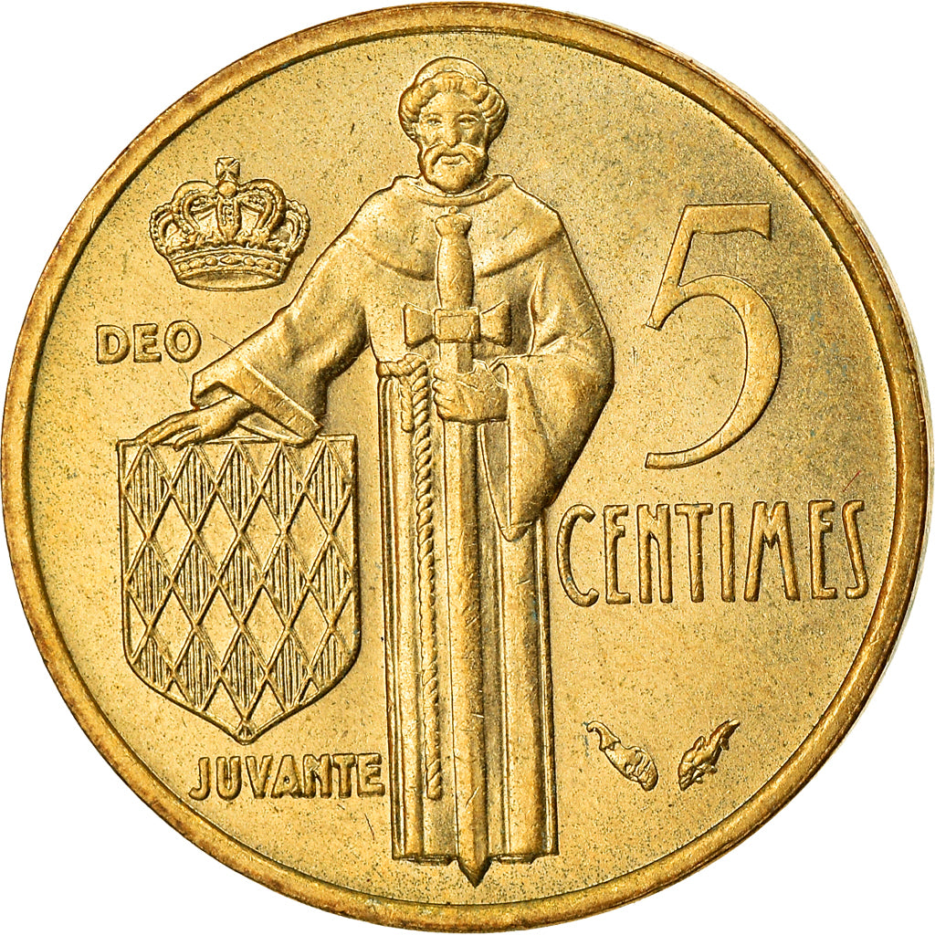 Coin, Monaco, Rainier III, 5 Centimes, 1976, AU(55-58), Aluminum-Bronze, KM:156
