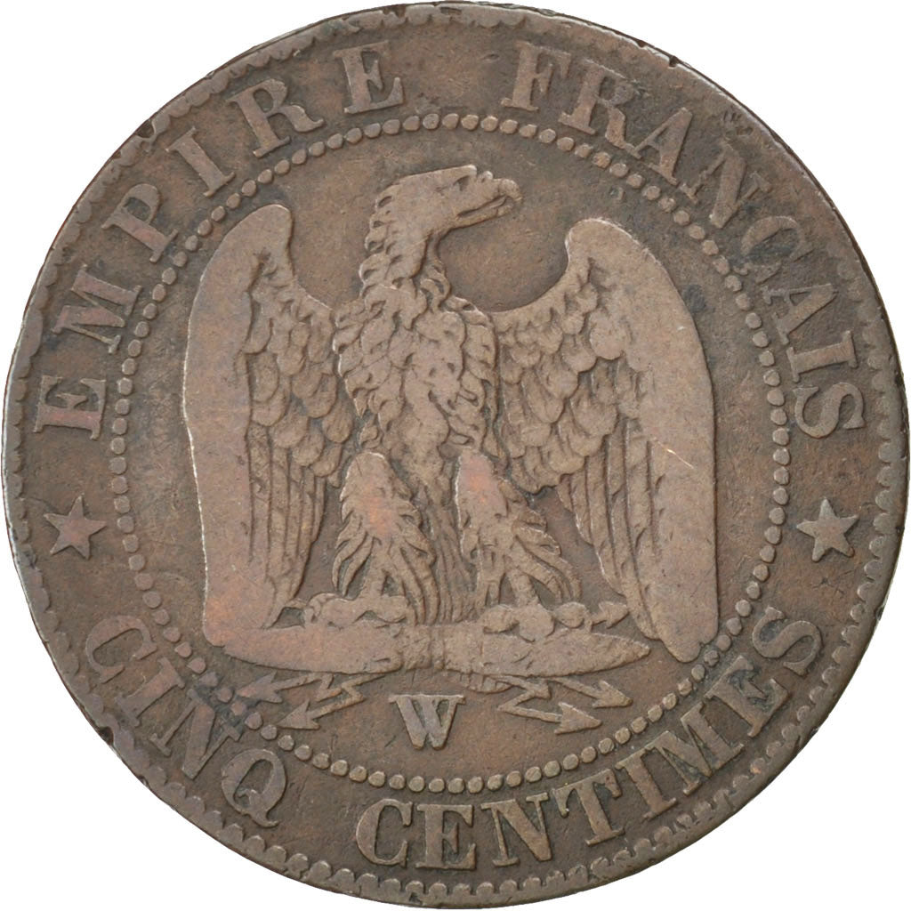 Munten, Frankrijk, Napoleon III, Napoléon III, 5 Centimes, 1854, Lille, ZG+
