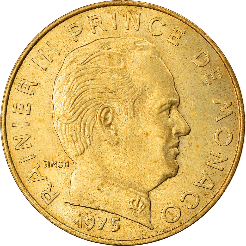 Coin, Monaco, Rainier III, 20 Centimes, 1975, AU(55-58), Aluminum-Bronze