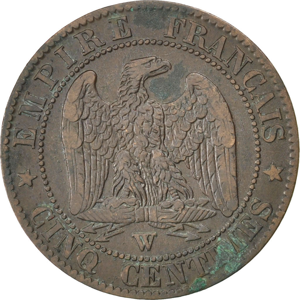 Second Empire, 5 Centimes Napoléon III tête nue 1856 W, KM 777.7