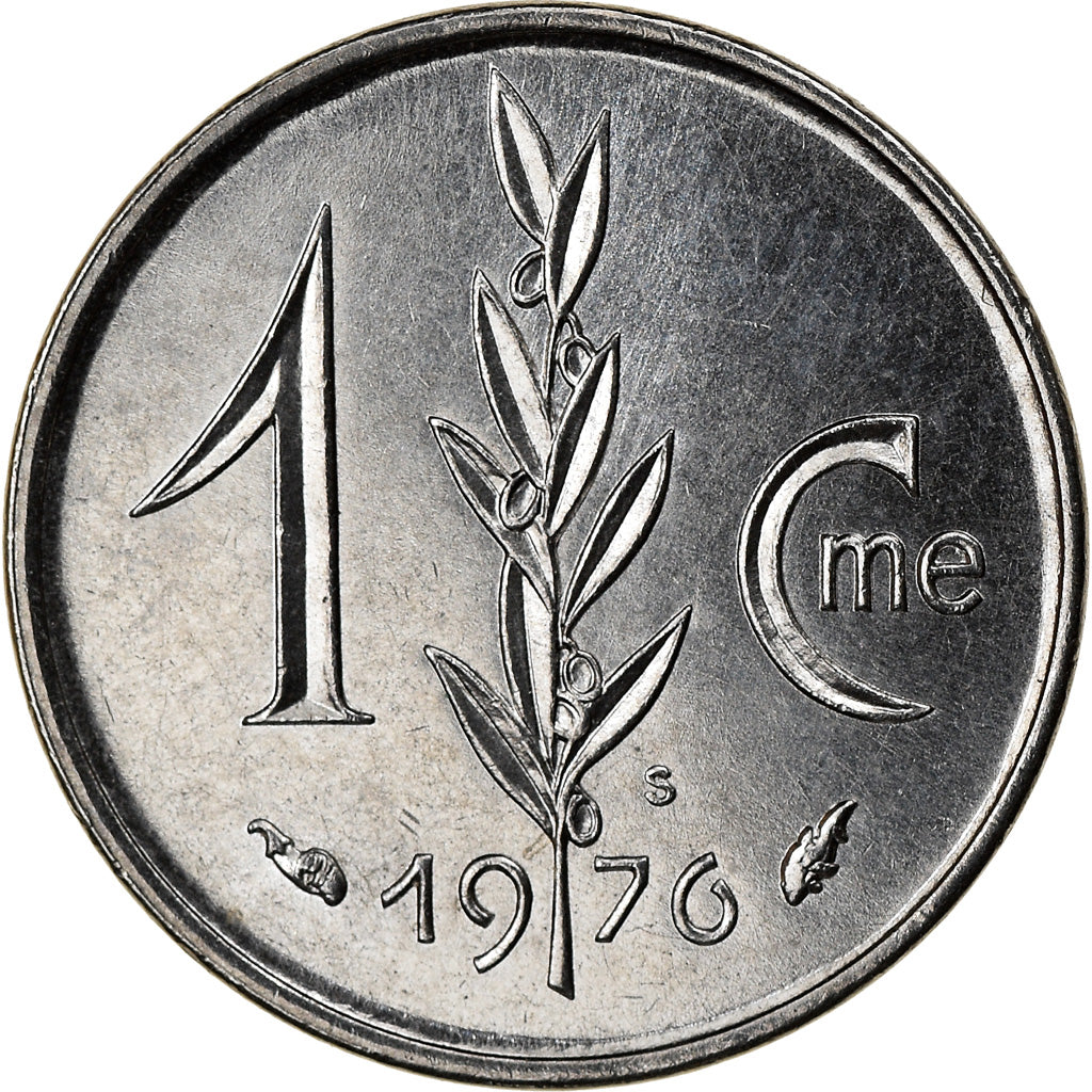 Coin, Monaco, Rainier III, Centime, 1976, AU(55-58), Stainless Steel, KM:155