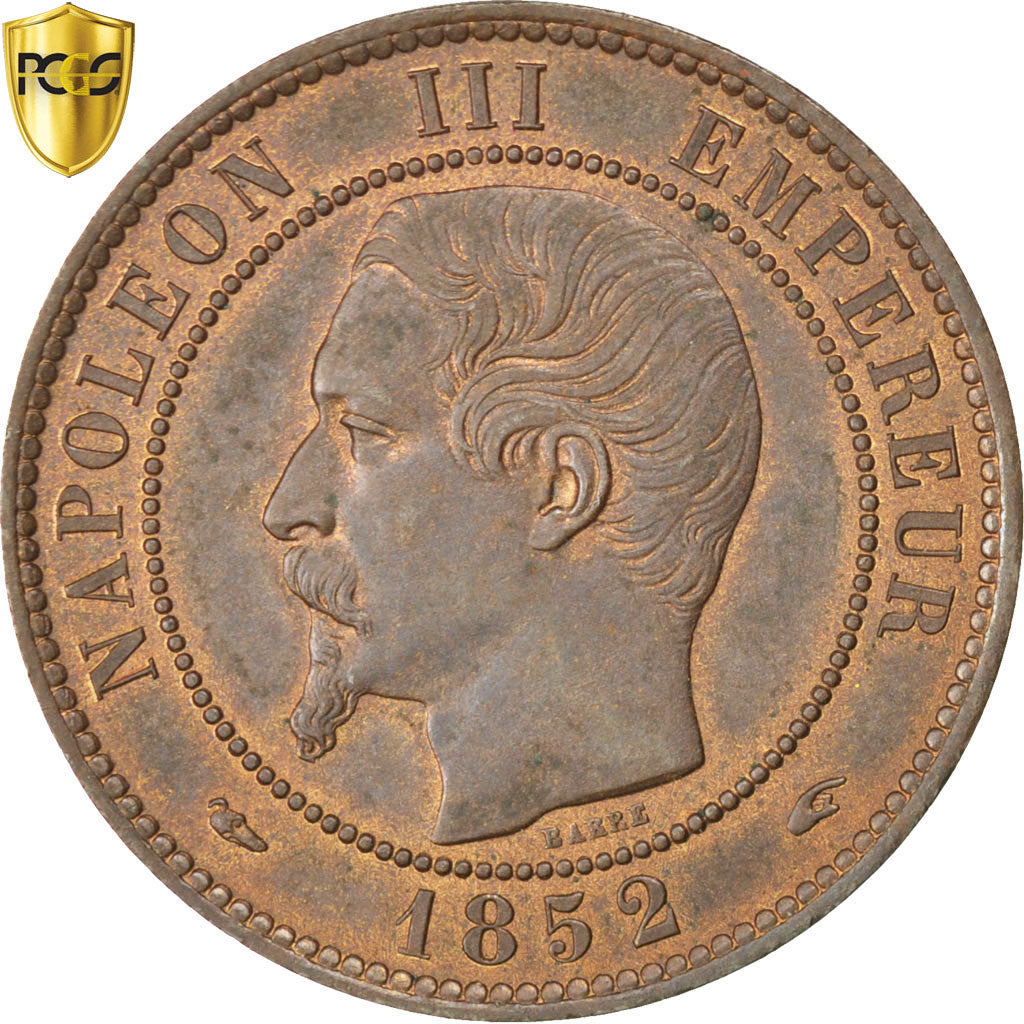 Moneta, Francia, Napoleon III, Napoléon III, 10 Centimes, 1852, Paris, PCGS