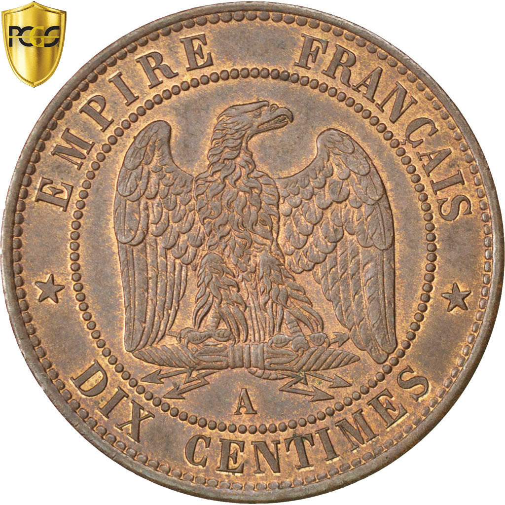 Moneta, Francia, Napoleon III, Napoléon III, 10 Centimes, 1852, Paris, PCGS