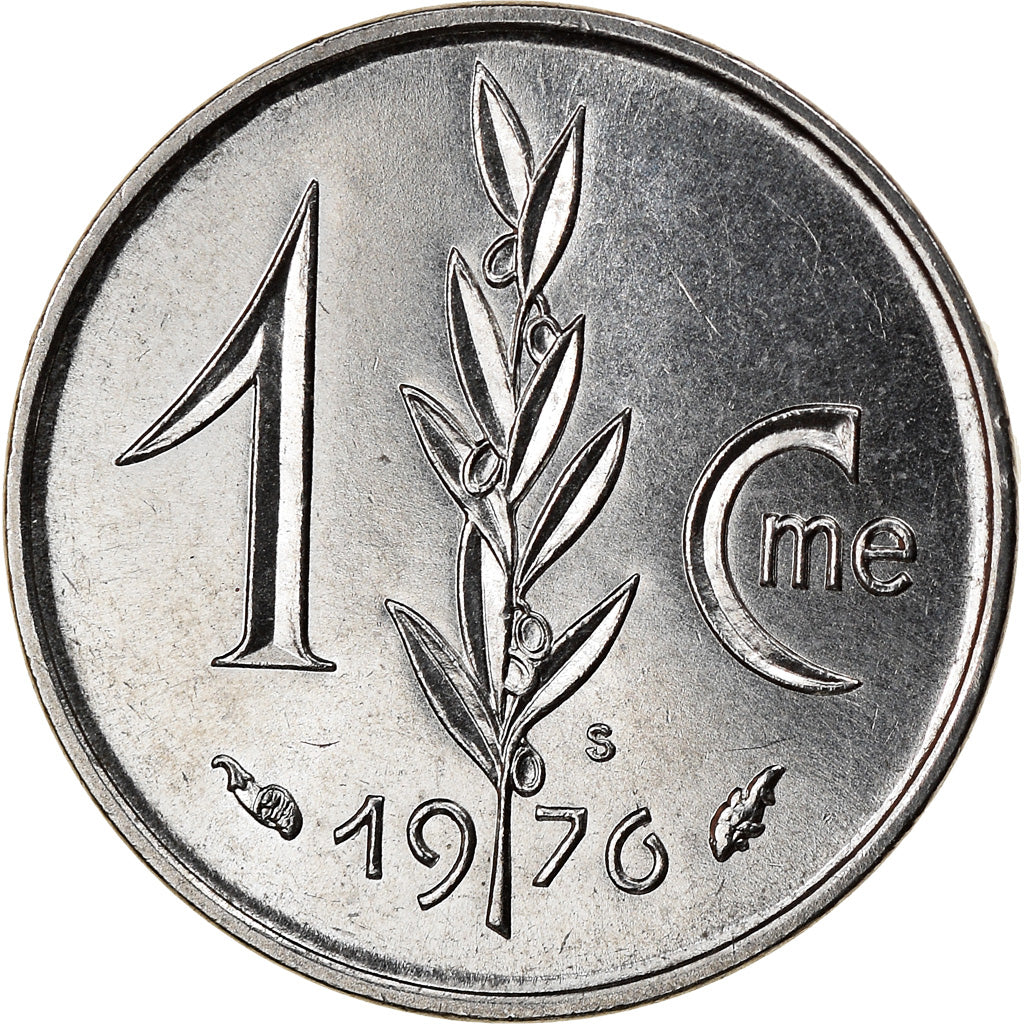 Coin, Monaco, Rainier III, Centime, 1976, AU(55-58), Stainless Steel, KM:155