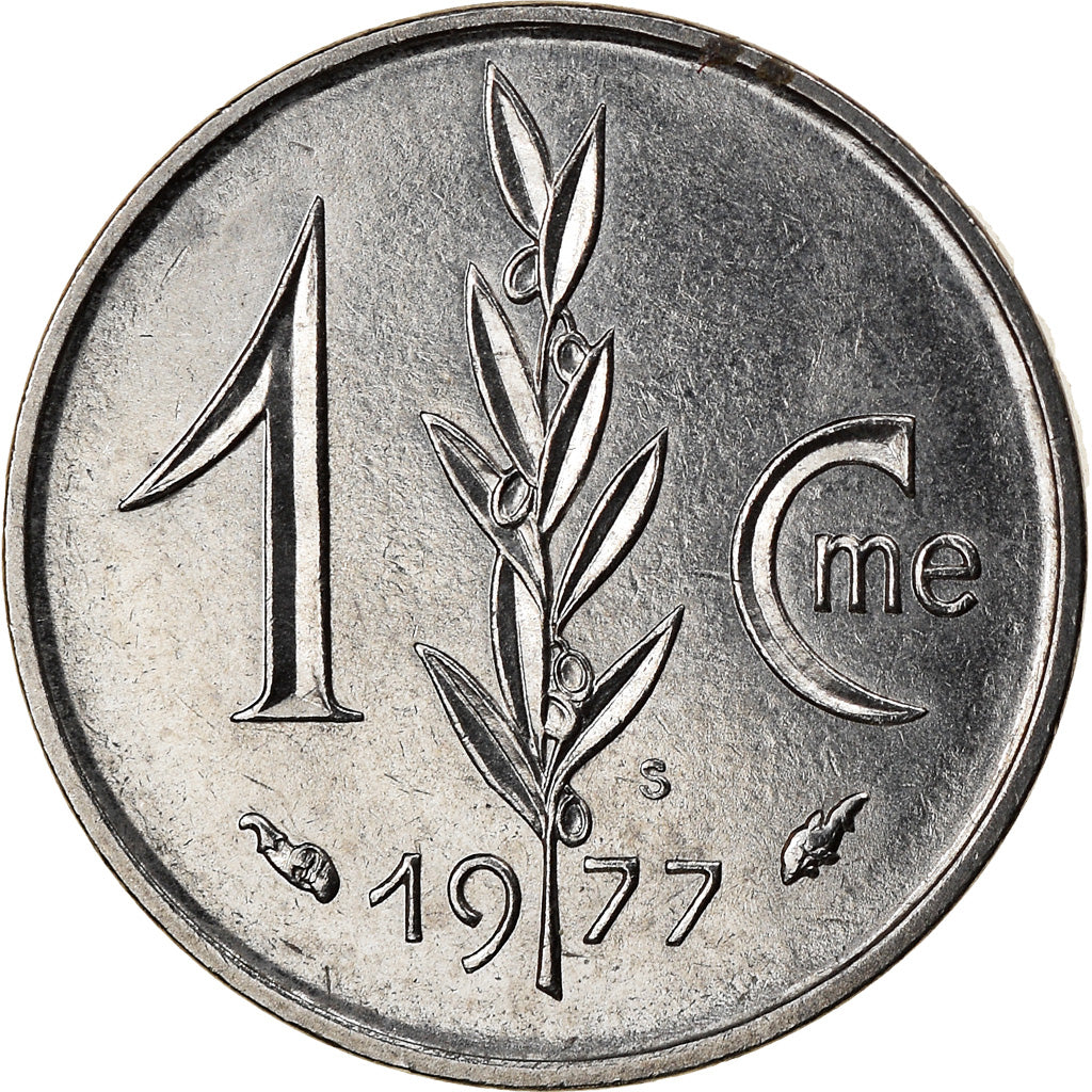 Coin, Monaco, Rainier III, Centime, 1977, AU(55-58), Stainless Steel, KM:155