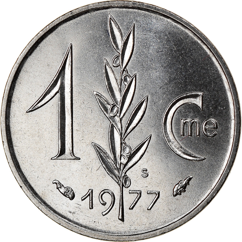 Coin, Monaco, Rainier III, Centime, 1977, AU(55-58), Stainless Steel, KM:155