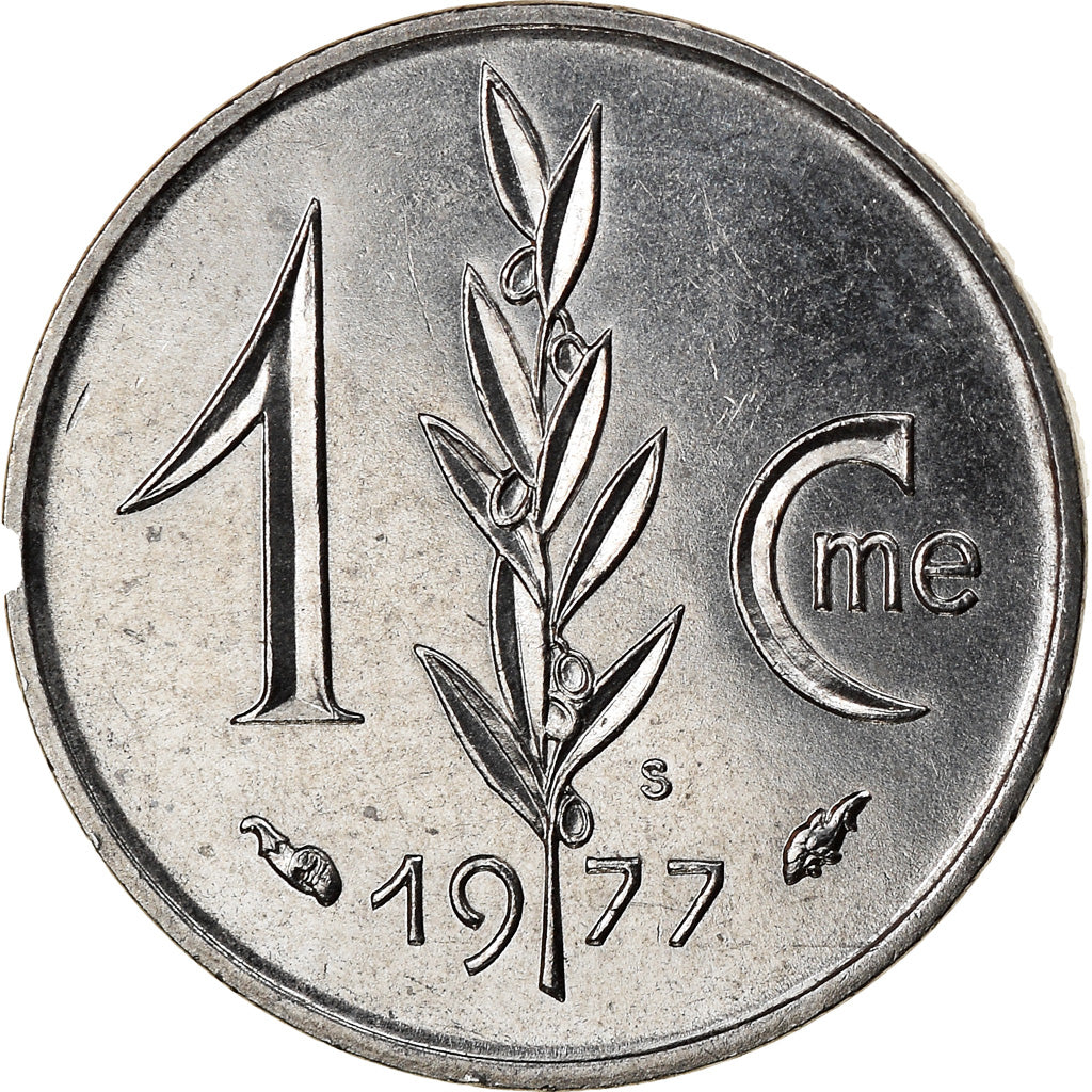 Coin, Monaco, Rainier III, Centime, 1977, AU(55-58), Stainless Steel, KM:155