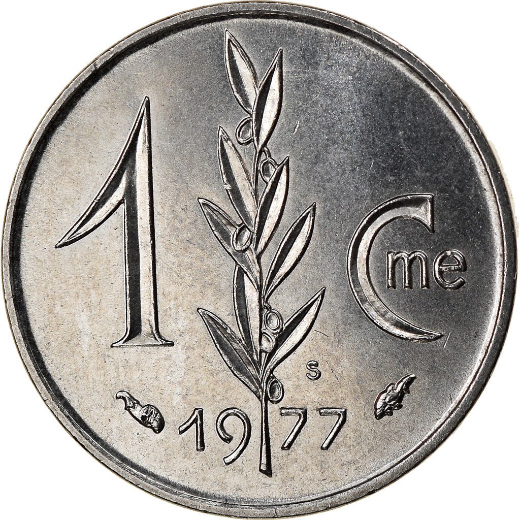 Coin, Monaco, Rainier III, Centime, 1977, AU(55-58), Stainless Steel, KM:155