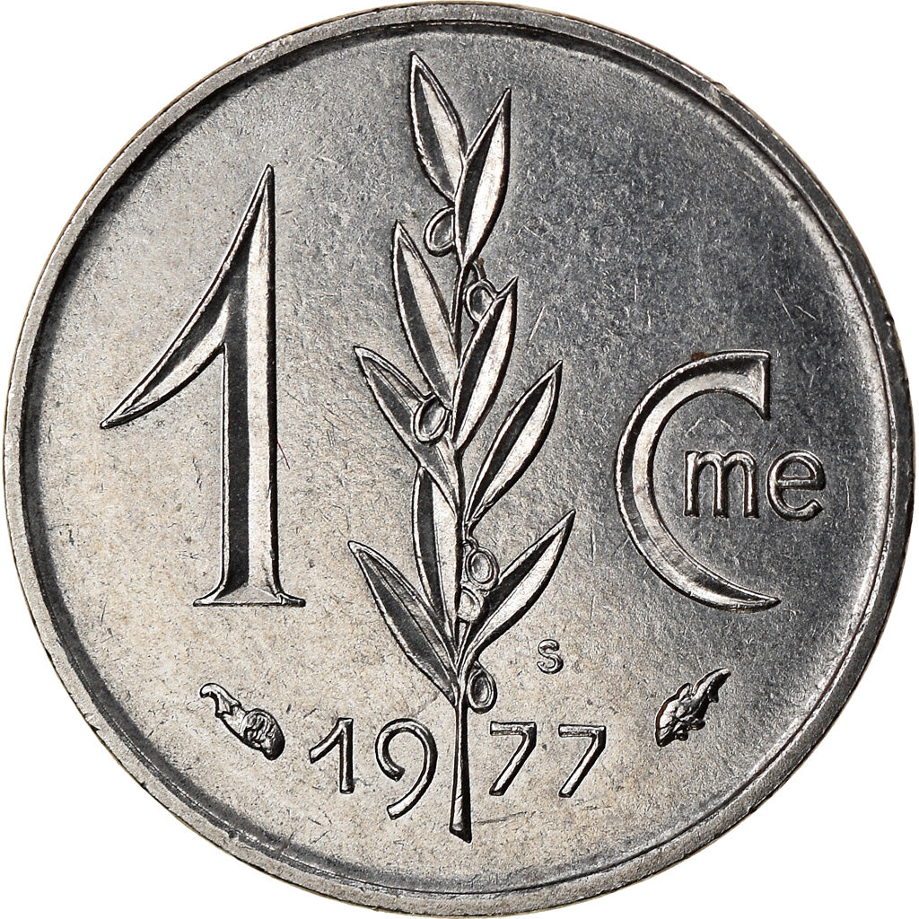 Coin, Monaco, Rainier III, Centime, 1977, AU(55-58), Stainless Steel, KM:155