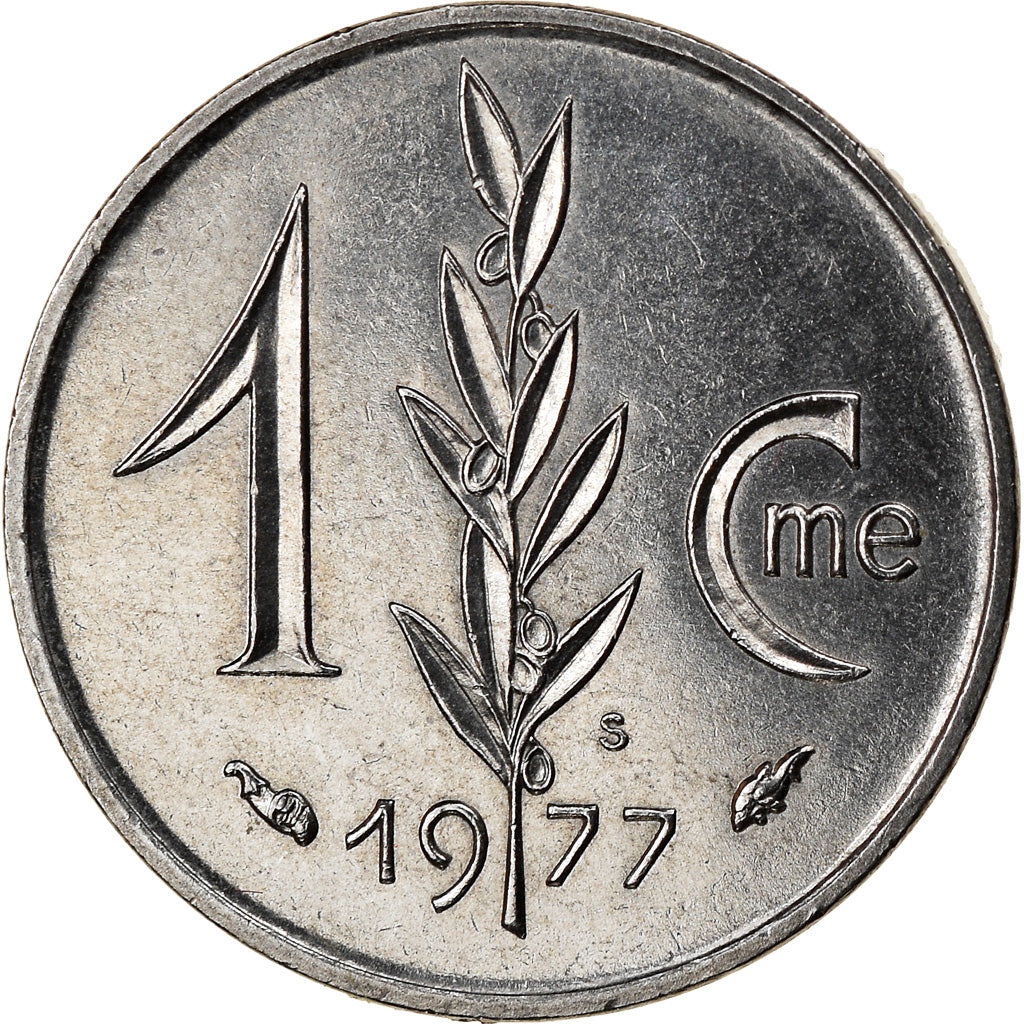 Coin, Monaco, Rainier III, Centime, 1977, EF(40-45), Stainless Steel, KM:155