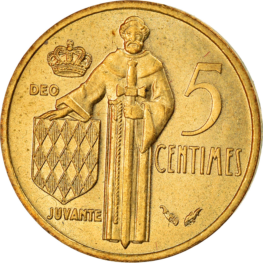 Coin, Monaco, Rainier III, 5 Centimes, 1977, AU(55-58), Aluminum-Bronze, KM:156