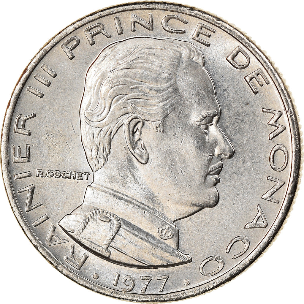 Monnaie, Monaco, Rainier III, 1/2 Franc, 1977, SUP, Nickel, KM:145, Gadoury:MC