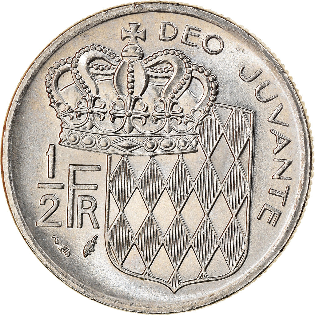 Monnaie, Monaco, Rainier III, 1/2 Franc, 1977, SUP, Nickel, KM:145, Gadoury:MC