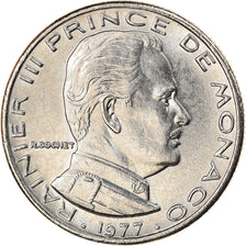 Coin, Monaco, Rainier III, 1/2 Franc, 1977, AU(55-58), Nickel, KM:145