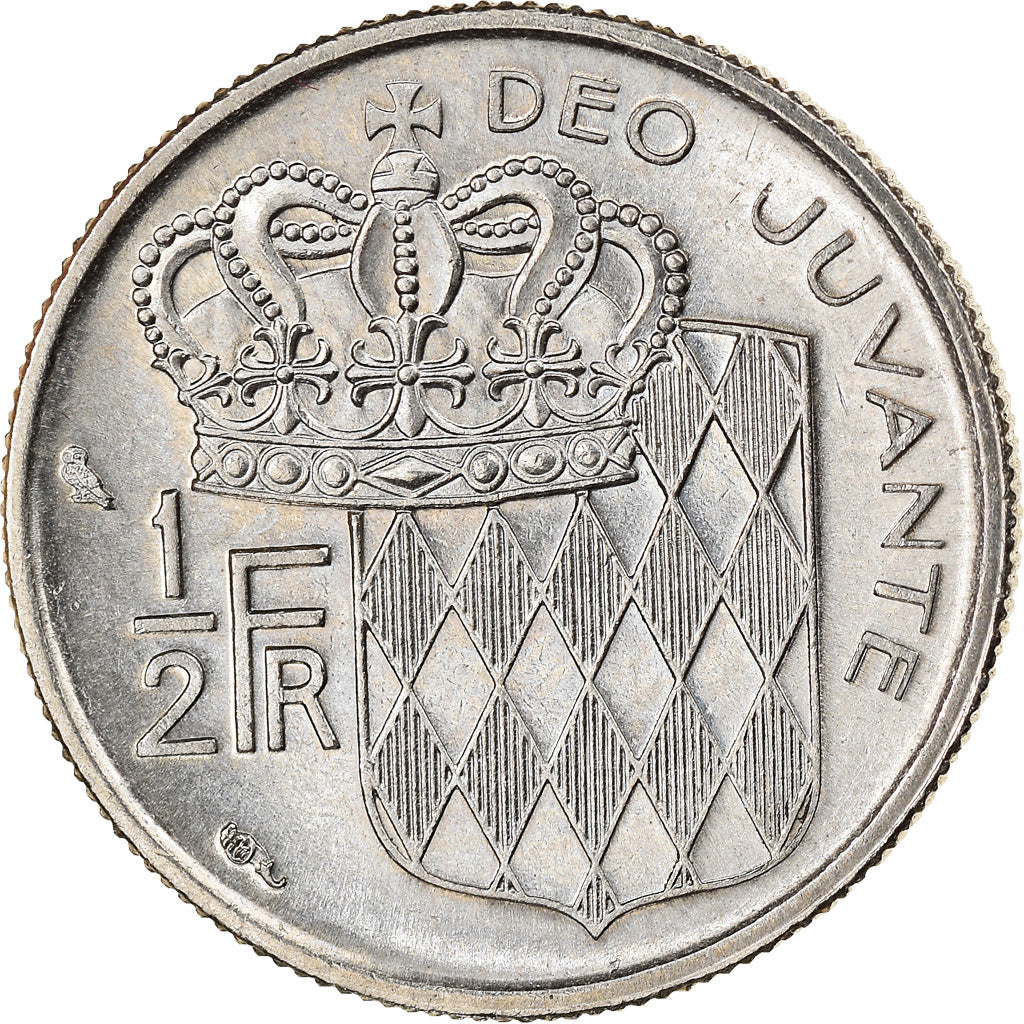 Monnaie, Monaco, Rainier III, 1/2 Franc, 1968, SUP, Nickel, Gadoury:MC 149
