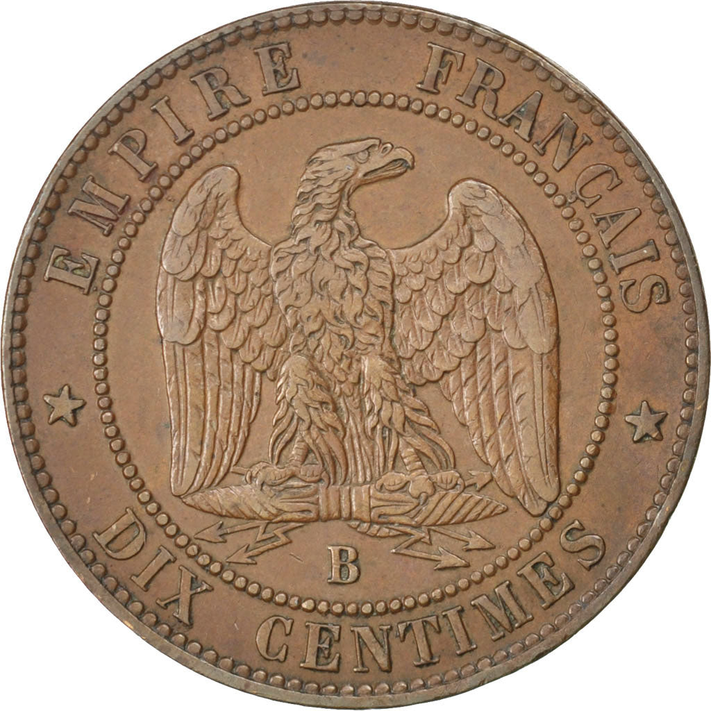 FRANCE, Napoléon III, 10 Centimes, 1854, Rouen, KM #771.2, EF(40-45), Bronze, G.
