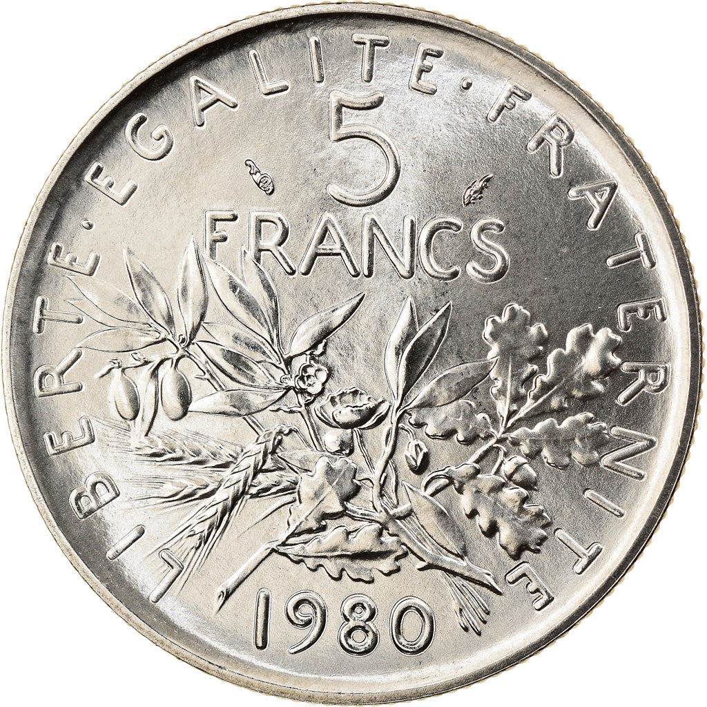 Monnaie, France, Semeuse, 5 Francs, 1980, Paris, FDC, Nickel Clad Copper-Nickel
