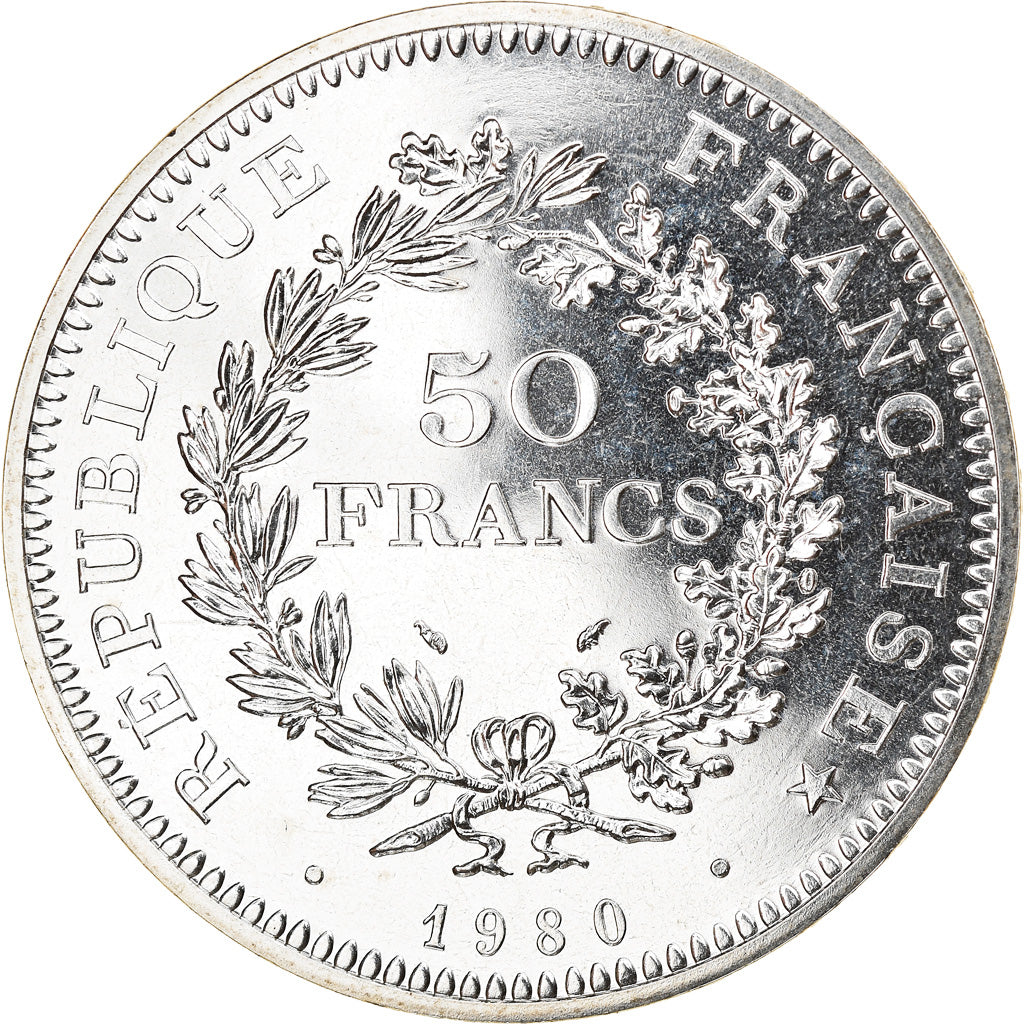Moneta, Francia, Hercule, 50 Francs, 1980, Paris, FDC, Argento, KM:941.1