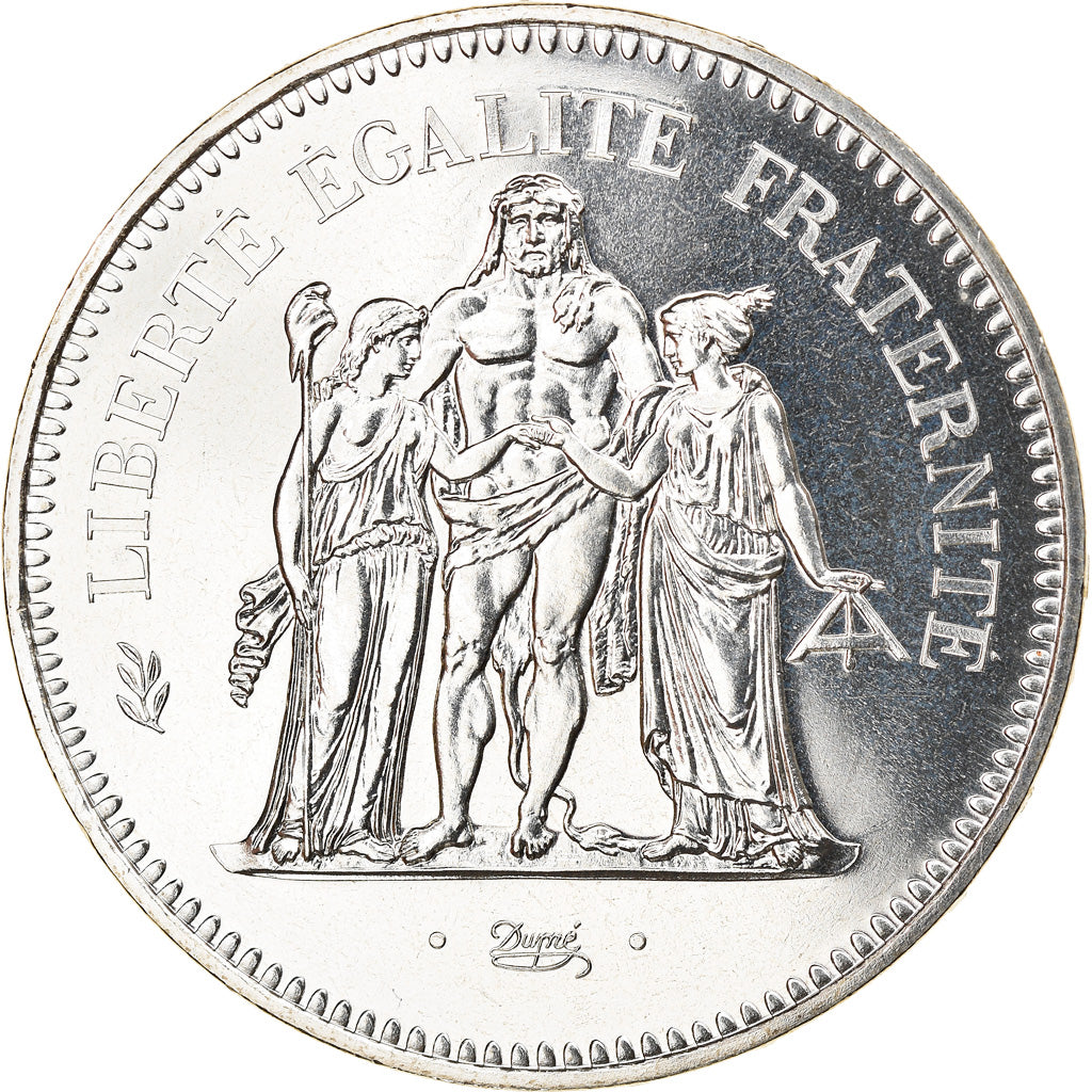 Moeda, França, Hercule, 50 Francs, 1980, Paris, MS(65-70), Prata, KM:941.1