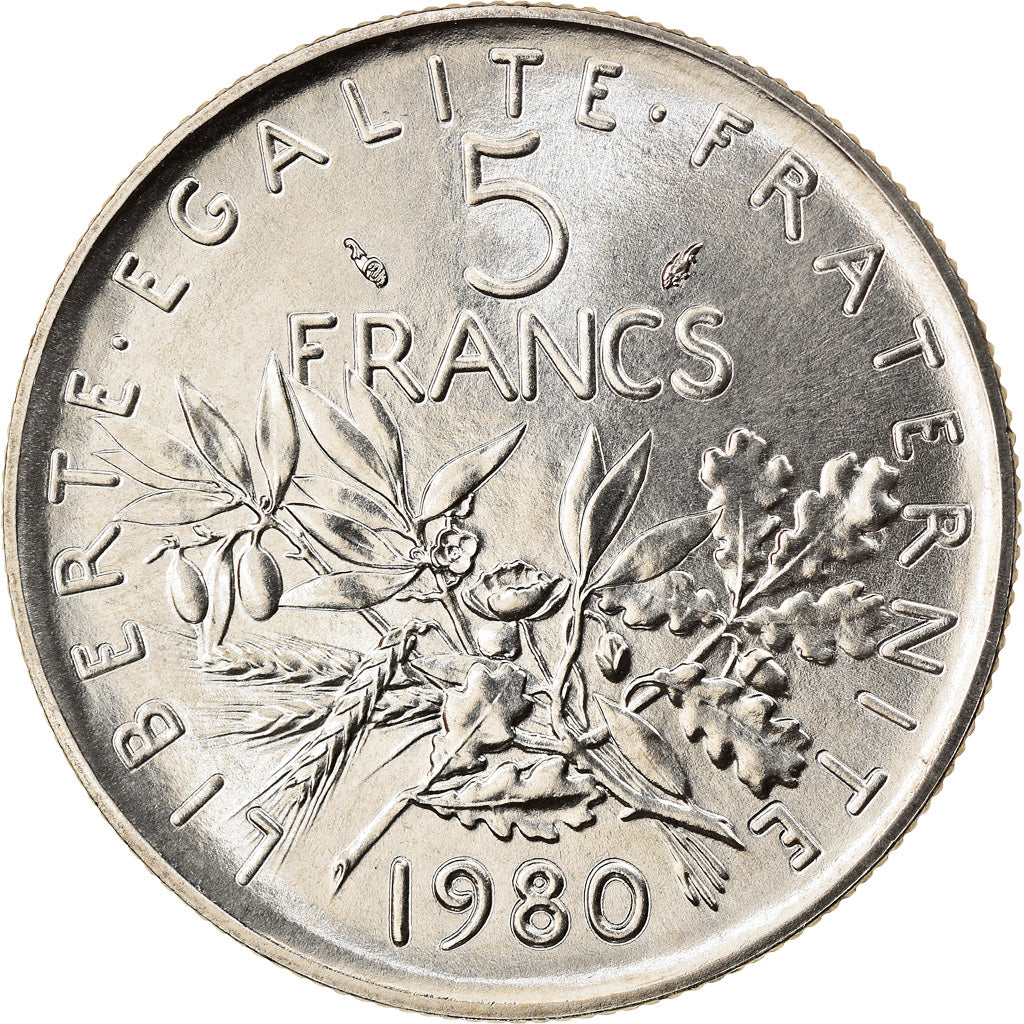 Monnaie, France, Semeuse, 5 Francs, 1980, Paris, FDC, Nickel Clad Copper-Nickel